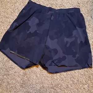 Lululemon 5 inch blue camo shorts